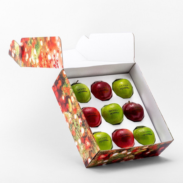 Geschenkverpakking incl. 9 bedrukte appels