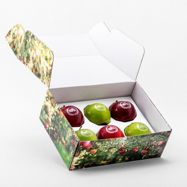 Geschenkverpakking incl. 6 bedrukte appels